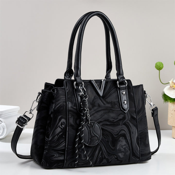 Damen Handtasche mit elegantem Marmordesign und abnehmbarem Schulterriemen Nord Taschen