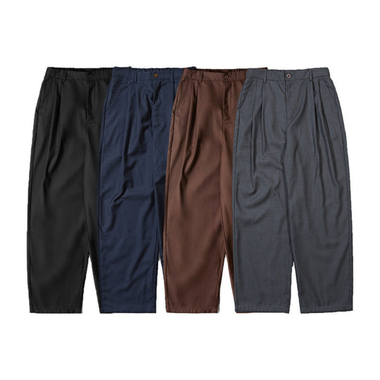Damen Weite Highwaist-Hose mit Bundfalten, verkürztem Saum und tapered Schnitt Nord Taschen