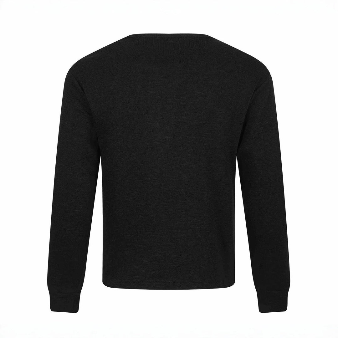 Herren Langärmeliges Henleyshirt mit vintage-Print und Knopfleiste Nord Taschen