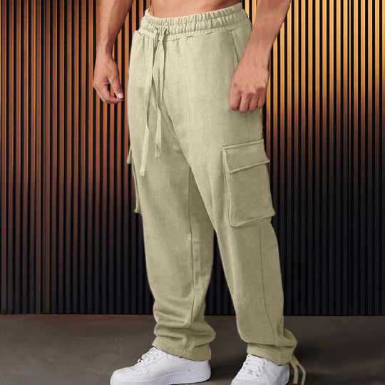 Herren Cargo-Sweathose im Relaxed-Fit mit großen Klappentaschen und Kordelzug Nord Taschen