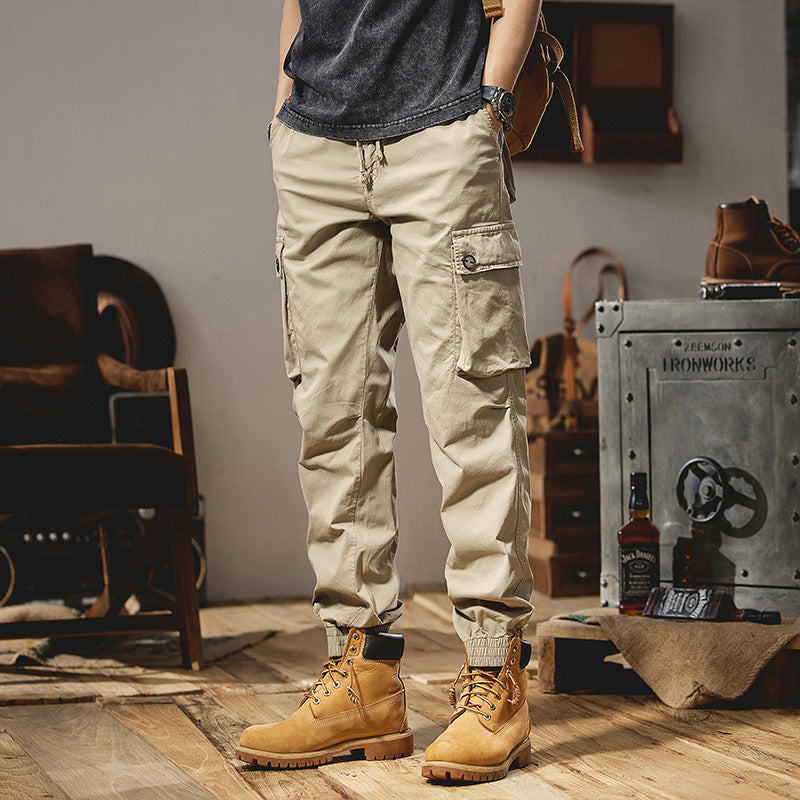 Herren Canvas-Cargojogger mit verstärkten Kniepaneelen, elastischem Komfortbund und Organizer-Taschen Nord Taschen