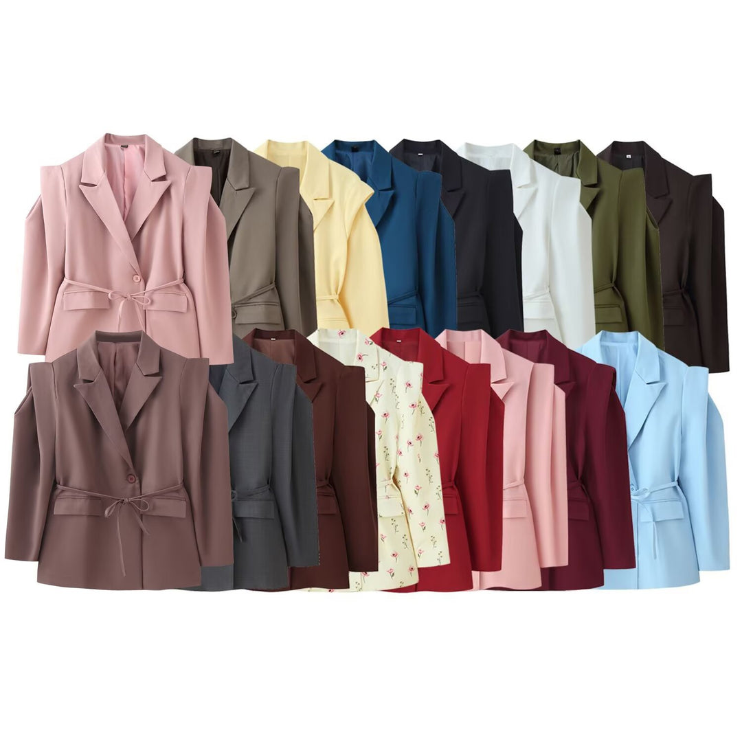 Damen 1100+ taillierter Blazer mit Tunnelzug, schmaler Kordel und Pattentaschen Nord Taschen