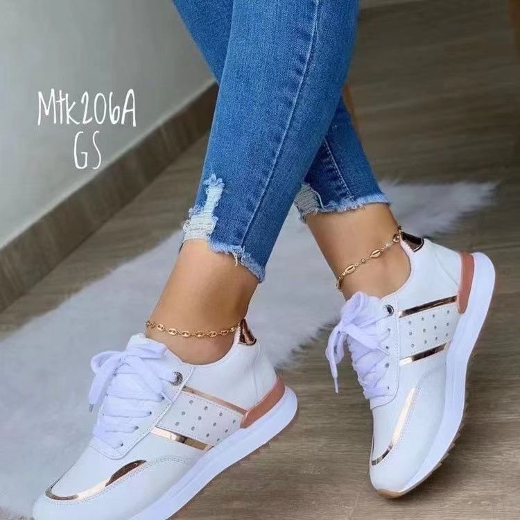 Damen  Plateausneaker mit Glanzbesatz und gepolstertem Komfortfußbett Nord Taschen