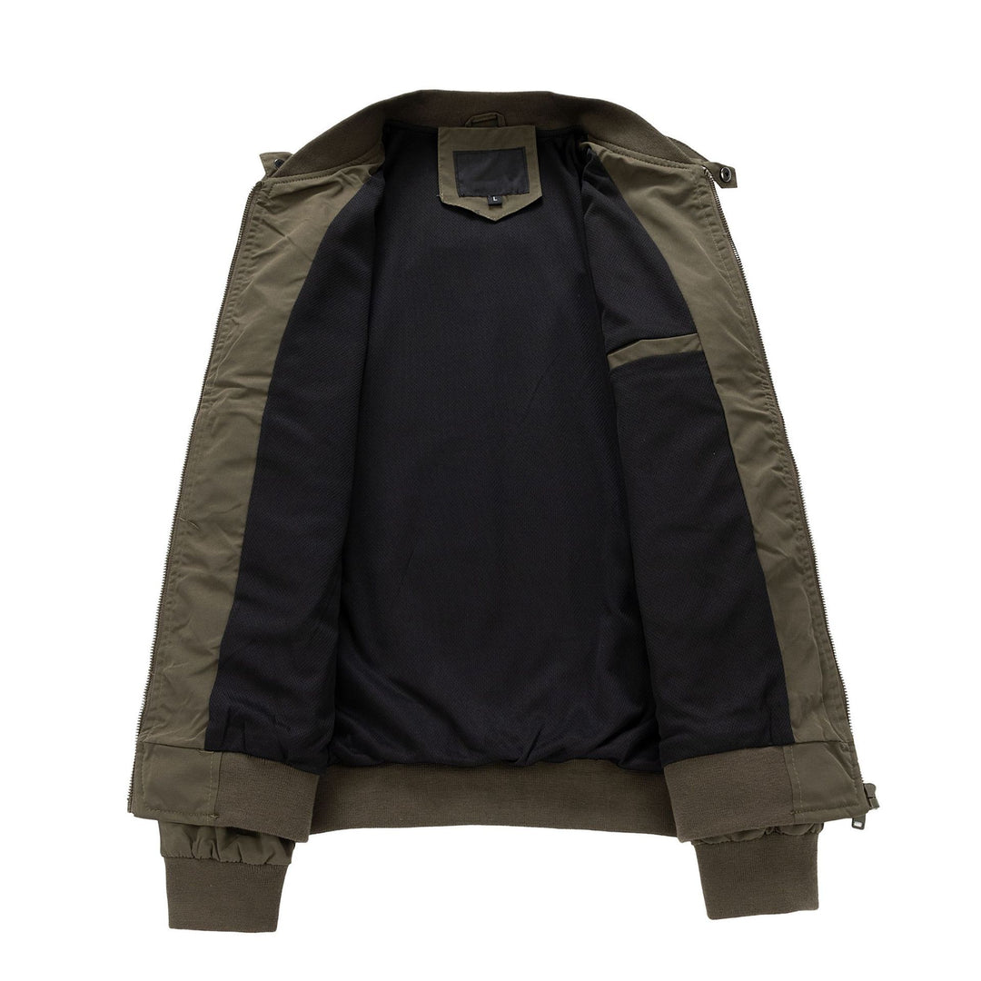 Herren Aviator-inspirierte Windbreaker-Bomberjacke mit Stehkragen und Mesh-Innenfutter Nord Taschen