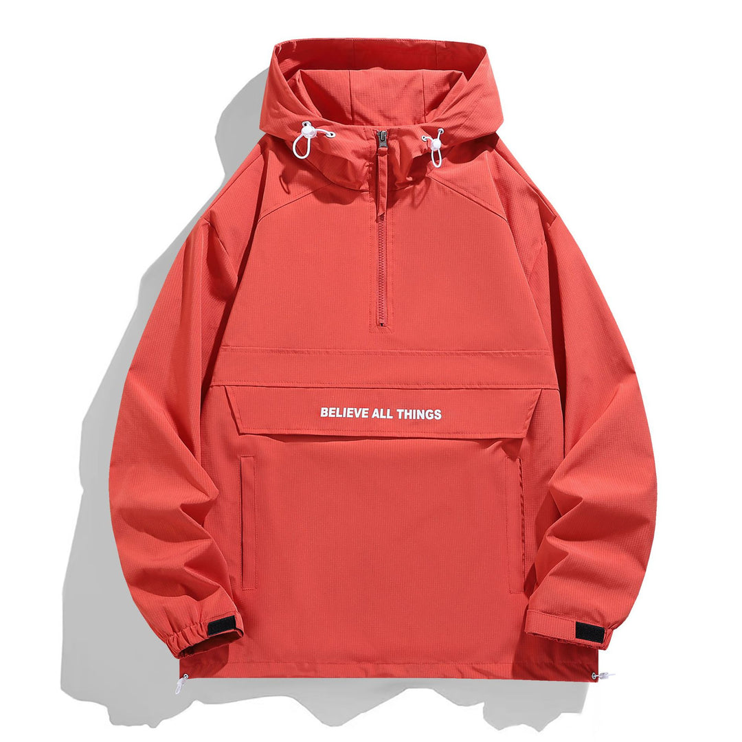 Damen Kapuzen-Anorak mit halbem Reißverschluss, Kängurutasche & verstellbarem Saum Nord Taschen