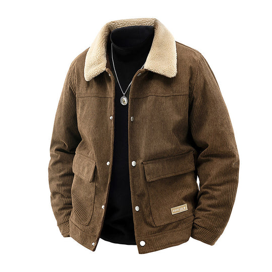 Herren Stilvolle Cordjacke Nord Taschen