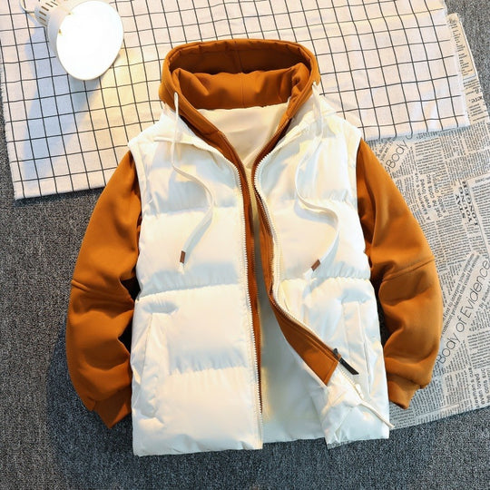 Herren Zweilagige Steppweste im Layering‑Look mit Kapuzen‑Innenjacke & Sweatärmeln Nord Taschen