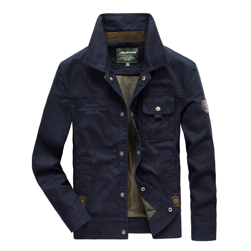 Herren Urbaner Canvas-Utility-Blouson mit Stehkragen, Mesh‑Fütterung und Brustpattentasche Nord Taschen