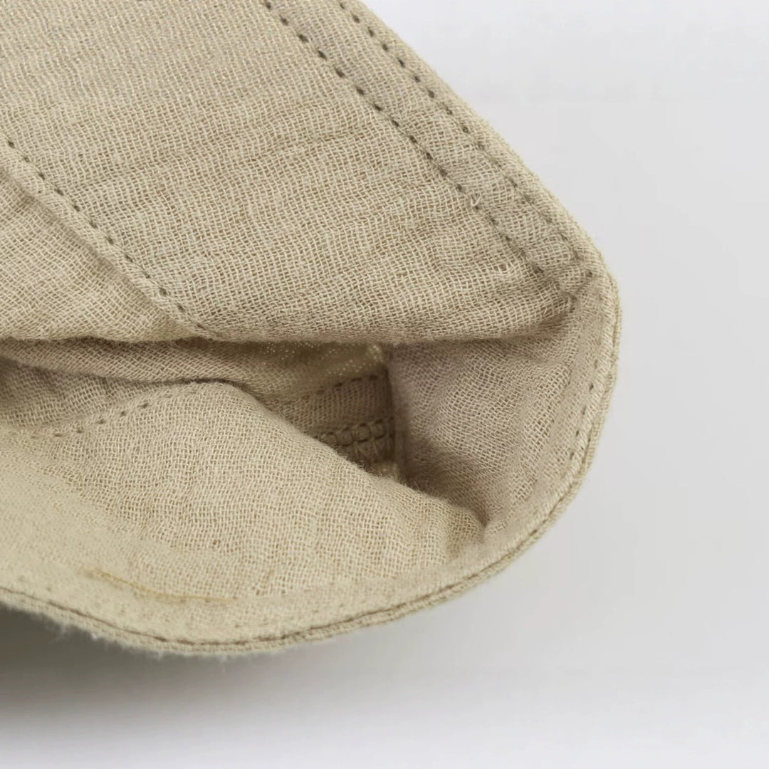 Damen Leichte strukturierte Baumwolljacke mit Stehkragen und Zierknöpfen Nord Taschen