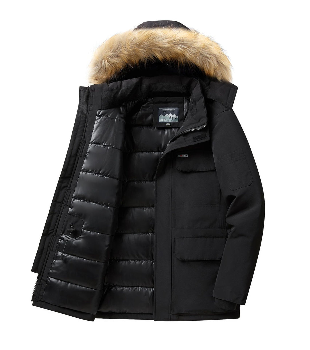 Herren Expedition-Parka mit abnehmbarer Kapuze und Kunstfellbesatz Nord Taschen