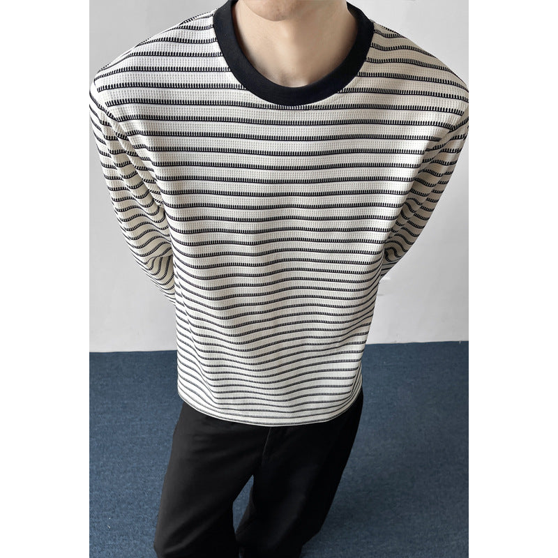 Herren Sportliches Langarm-Shirt mit Streifenmuster Nord Taschen