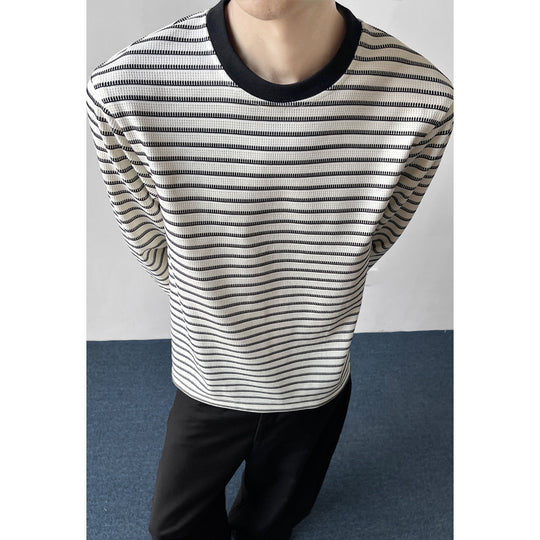 Herren Sportliches Langarm-Shirt mit Streifenmuster Nord Taschen
