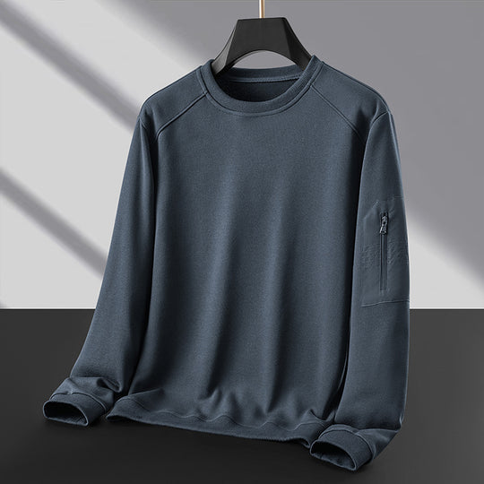 Herren Rundhals‑Sweatshirt mit Reißverschluss‑Ärmeltasche und funktionaler Jersey‑Qualität Nord Taschen