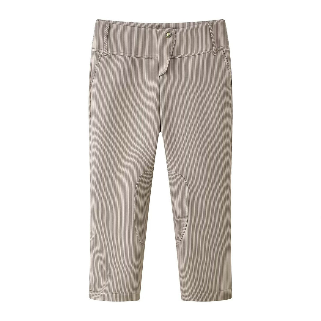 Damen Zweiteiliger taillierter Nadelstreifen-Anzug mit Reißverschlussblazer und Highwaist-Hose Nord Taschen