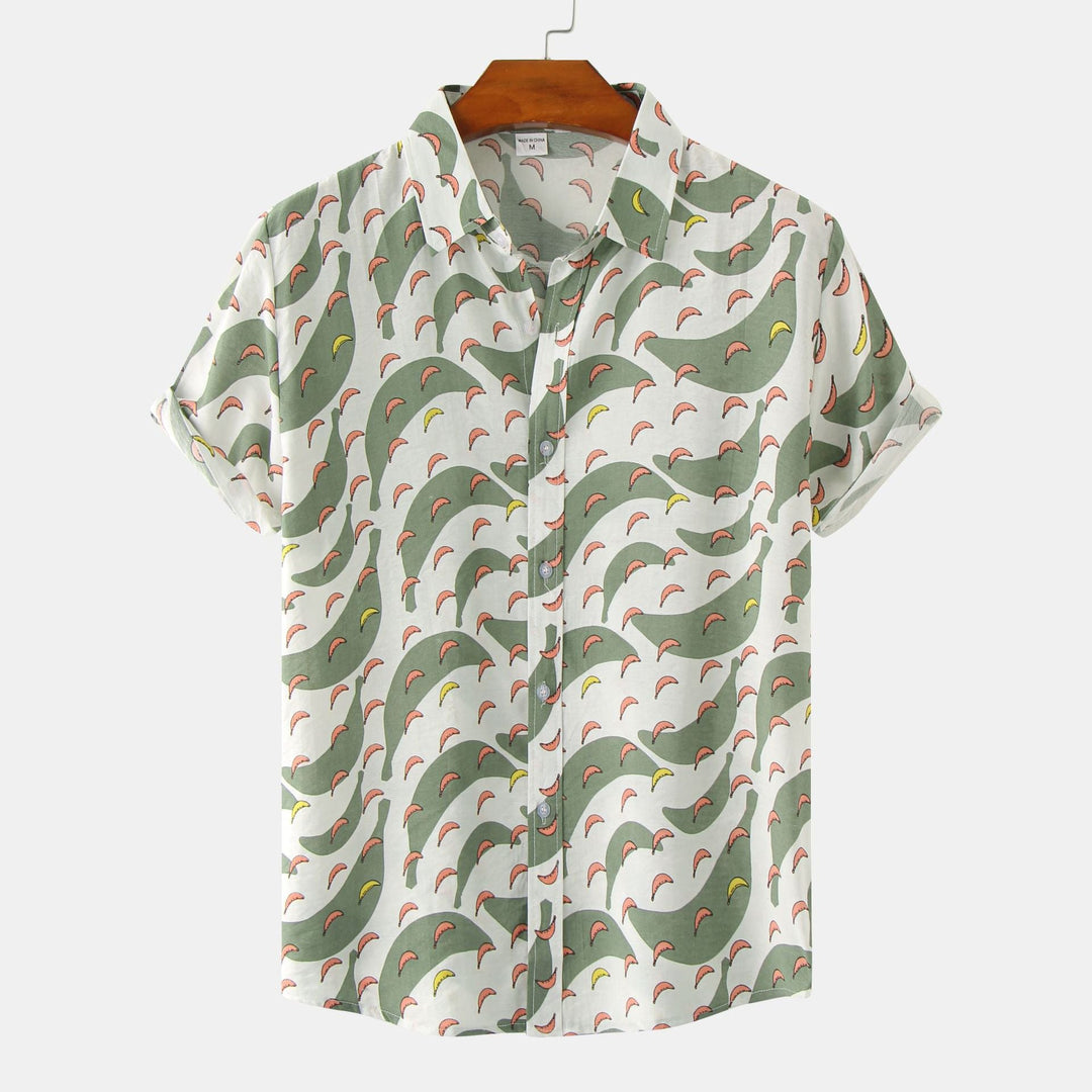 Floral kurzärmeliges Blumenhemd Männer