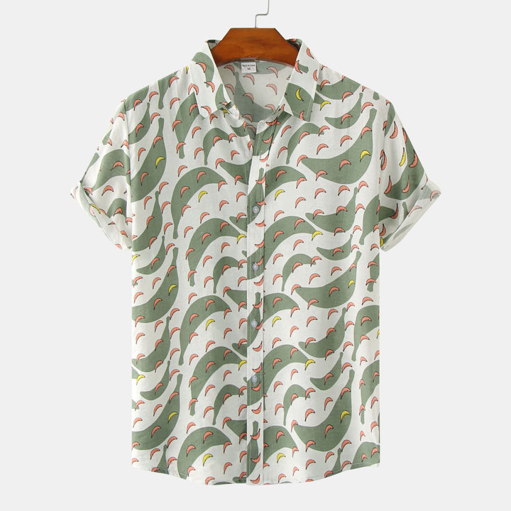 Floral kurzärmeliges Blumenhemd Männer
