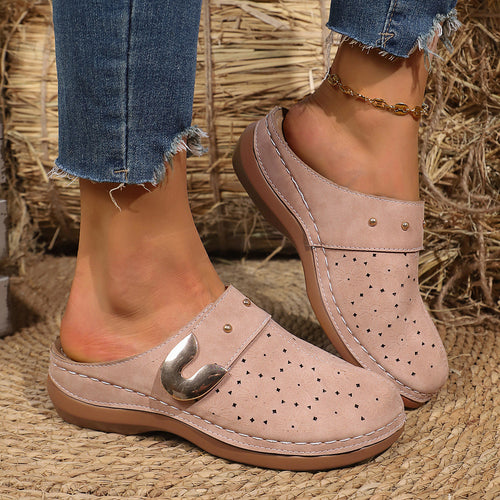 Damen Komfortable Clogs mit blumigen Verzierungen und ergonomischem Fußbett Nord Taschen