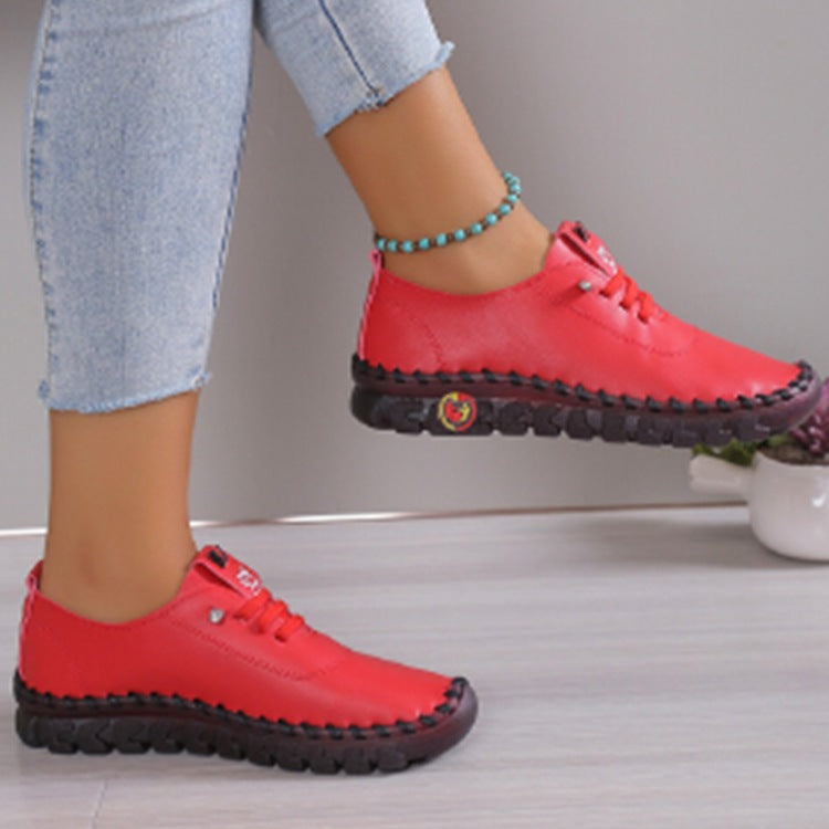 Damen Leichter, weicher Slipper mit handgenähter Gummisohle und elastischer Schnürung Nord Taschen