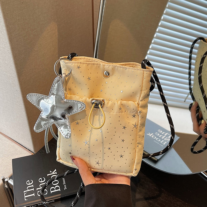 Damen Trendige Umhängetasche aus hochwertigem Material mit funkelndem Sternendesign Nord Taschen