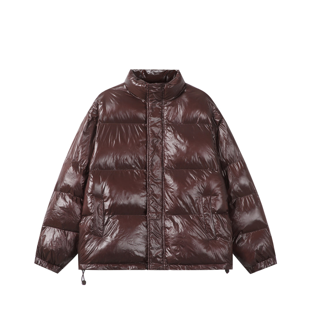 Unisex Glänzende Boxy‑Wattierte Oversize‑Pufferjacke mit hohem Stehkragen Nord Taschen