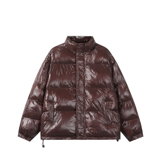 Unisex Glänzende Boxy‑Wattierte Oversize‑Pufferjacke mit hohem Stehkragen Nord Taschen