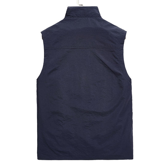Herren Leichte atmungsaktive Outdoor-Utility-Weste mit Stehkragen, Reißverschlusstaschen und Mesh-Innenfutter Nord Taschen