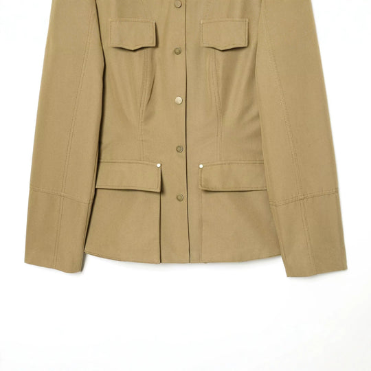 Damen Utility-Jacke mit Stehkragen, Pattentaschen und Schulterklappen Nord Taschen