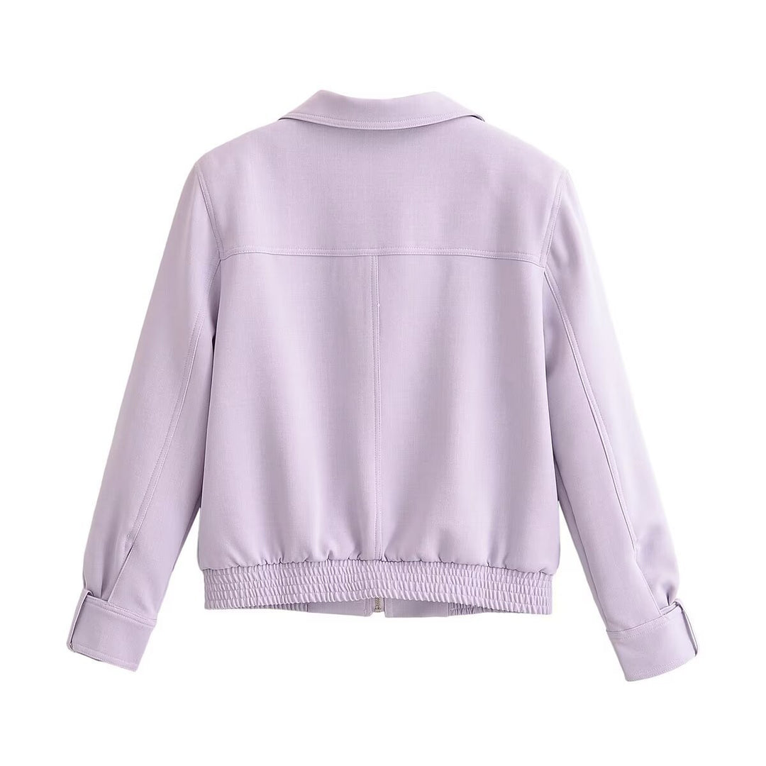 Damen Zweiteiliges Neopren‑Optik Freizeitset mit Cropped‑Blouson und High‑Waist‑Hose Nord Taschen