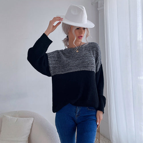 Damen Oversize Wollmix-Pullover mit Carmenausschnitt, Strukturstrick und lässiger Tunika-Silhouette Nord Taschen