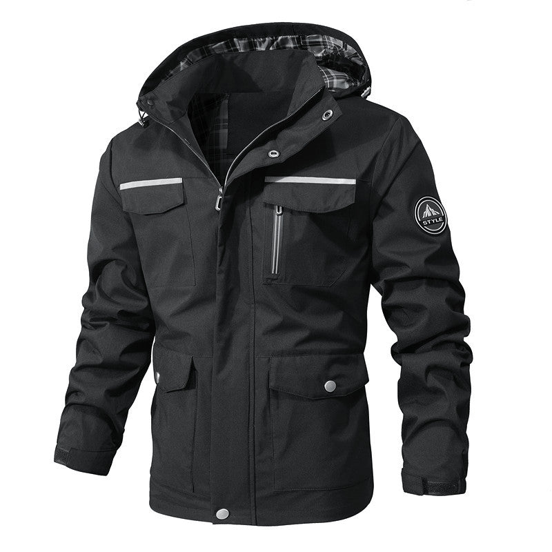 Herren Outdoor-Fieldparka mit wasserabweisender Außenhülle kariertem Innenfutter und reflektierenden Details Nord Taschen