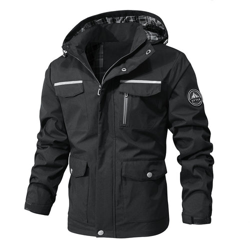 Herren Outdoor-Fieldparka mit wasserabweisender Außenhülle kariertem Innenfutter und reflektierenden Details Nord Taschen