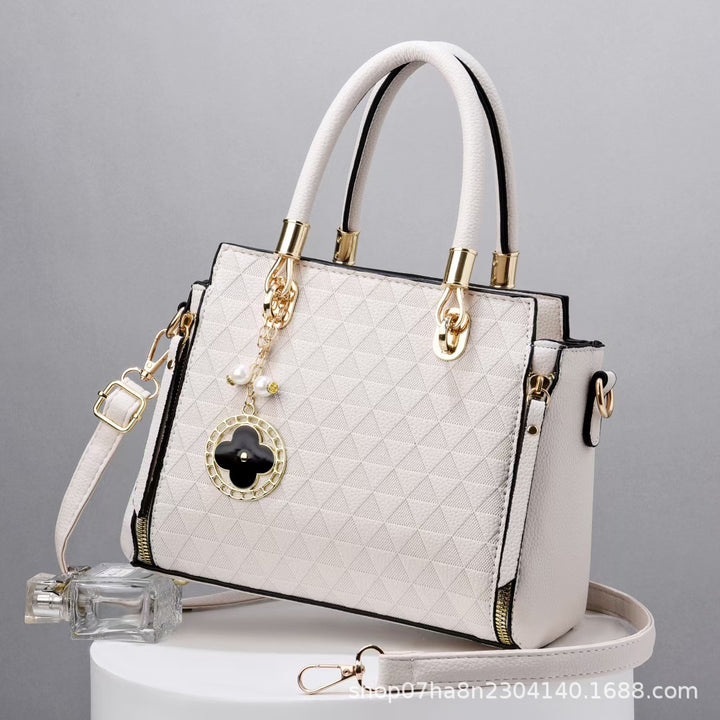 Damen Designer-Handtasche mit geometrischem Schmuckmuster und abnehmbarem Tragegurt Nord Taschen