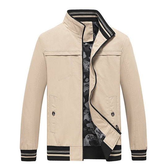 Herren Freizeitblouson mit Stehkragen, gerippten Bündchen und Camouflage-Innenfutter Nord Taschen