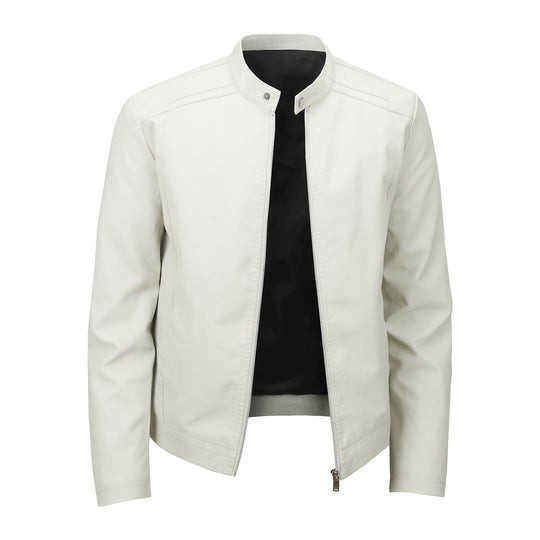 Herren Sportliche Kunstlederjacke mit Reißverschluss Nord Taschen