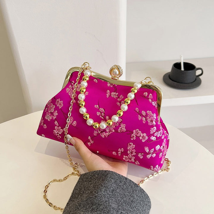 Damen stilvolle Clutch mit luxuriösem Perlenschmuck Nord Taschen