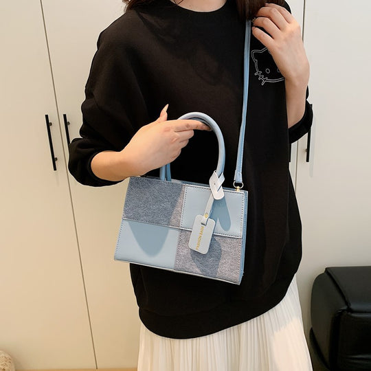 Damen elegante Handtasche mit strukturiertem Patchwork-Design Nord Taschen