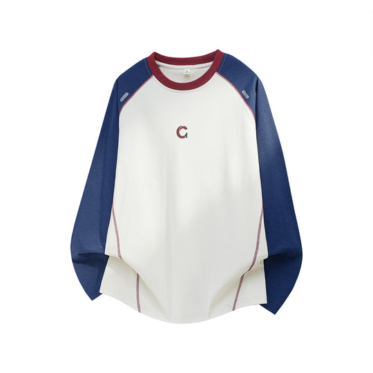 Unisex Raglan-Sweatshirt mit kontrastierenden Ärmeln, Rundhalsausschnitt und dekorativen Flatlock-Nahtlinien Nord Taschen