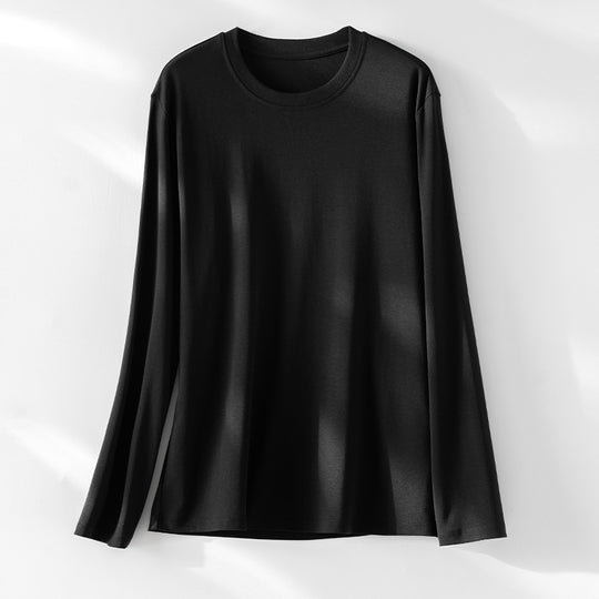 Damen Langärmeliges Rundhals-Longsleeve aus Modal-Mix mit fließender Silhouette Nord Taschen
