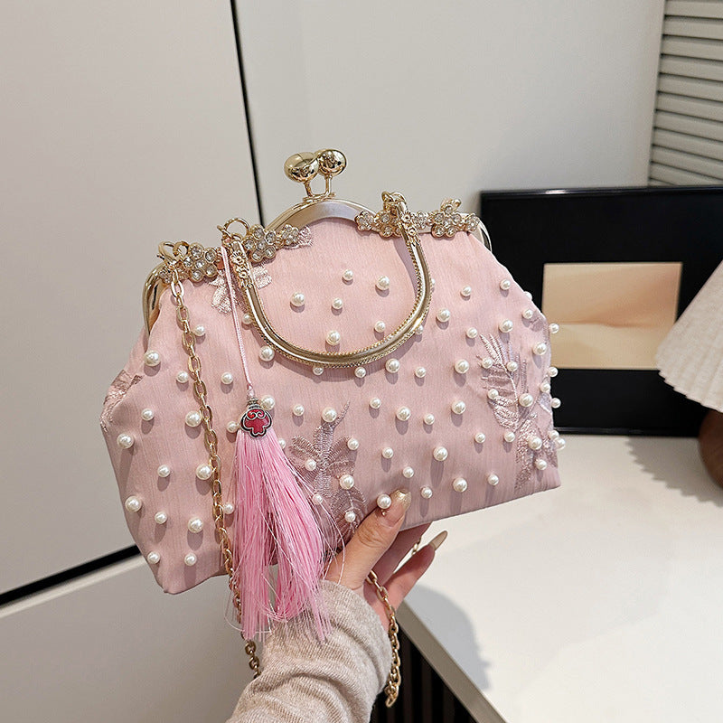 Damen elegante Clutch-Tasche mit luxuriösen Perlenverzierungen Nord Taschen