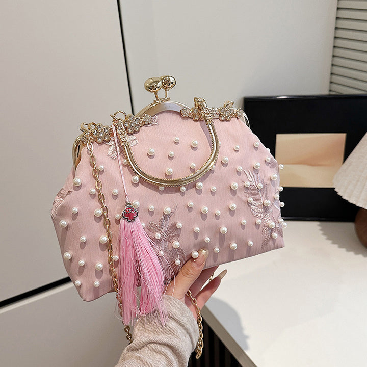Damen elegante Clutch-Tasche mit luxuriösen Perlenverzierungen Nord Taschen