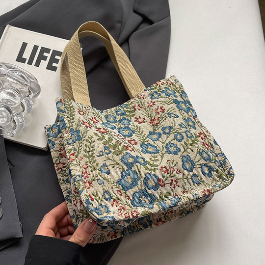 Damen tote Tasche mit floralem Stickdesign und stabilen Henkeln Nord Taschen