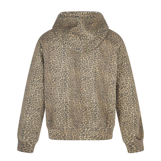 Damen Kapuzenjacke im Boxy‑Cut mit Leo‑Print und distressed Stickerei Nord Taschen