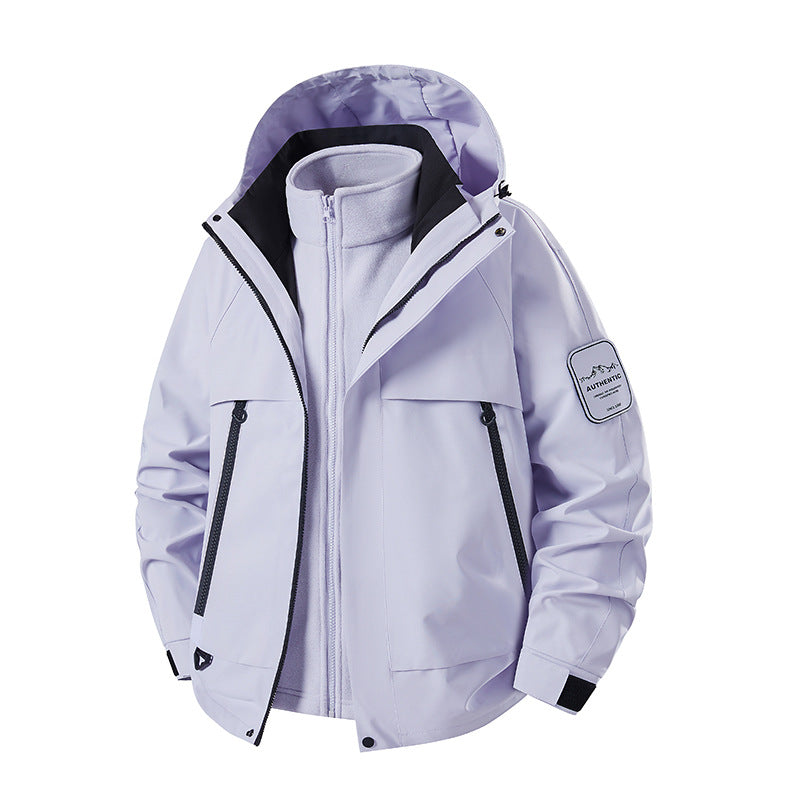 Herren multifunktionale Wasserfeste Softshell-Regenjacke mit abnehmbarer Fleece-Innenjacke Nord Taschen