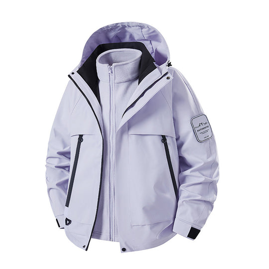 Herren multifunktionale Wasserfeste Softshell-Regenjacke mit abnehmbarer Fleece-Innenjacke Nord Taschen