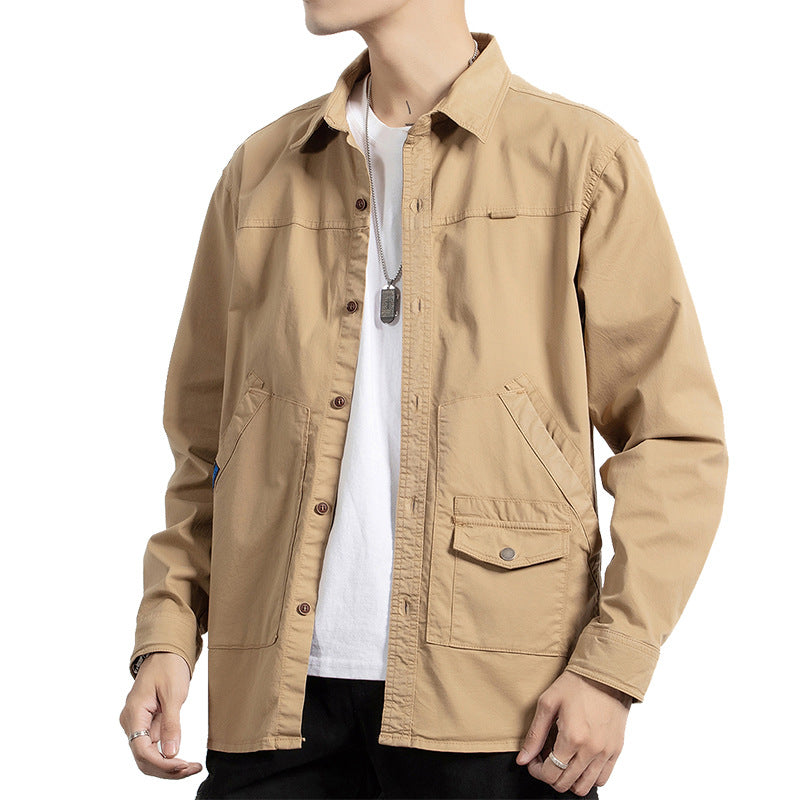 Herren Utility-Hemdjacke aus robustem Baumwoll-Twill mit Mehrfachtaschen Nord Taschen