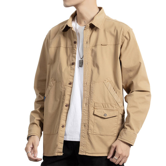 Herren Utility-Hemdjacke aus robustem Baumwoll-Twill mit Mehrfachtaschen Nord Taschen