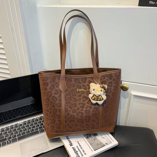 Damen modische Tote-Tasche mit Leopardenmuster und praktischem Innenfach Nord Taschen