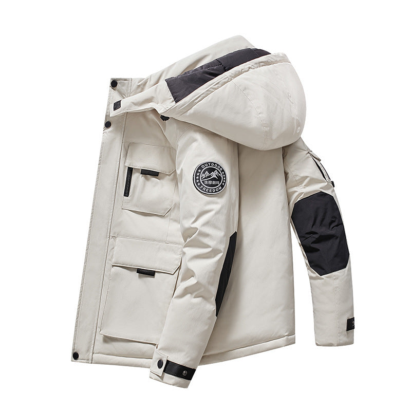 Herren Isolierter Field-Parka mit Kapuze, Mehrfach-Utility-Taschen und winddichter Shell Nord Taschen