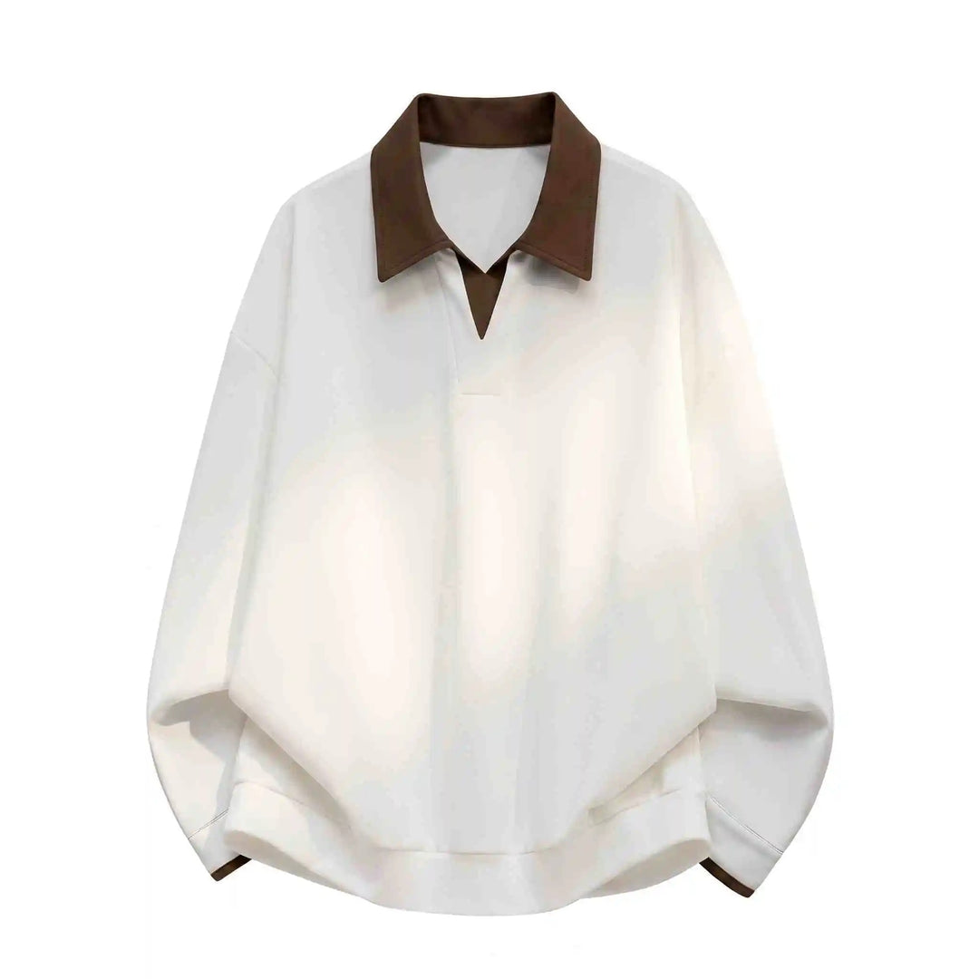 Damen Boxy-Polo-Sweatshirt mit kontrastiertem Spitzkragen Nord Taschen