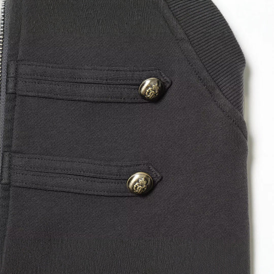 Damen Ärmellose Kapuzenweste mit Reißverschluss und militärischen Zierknöpfen Nord Taschen